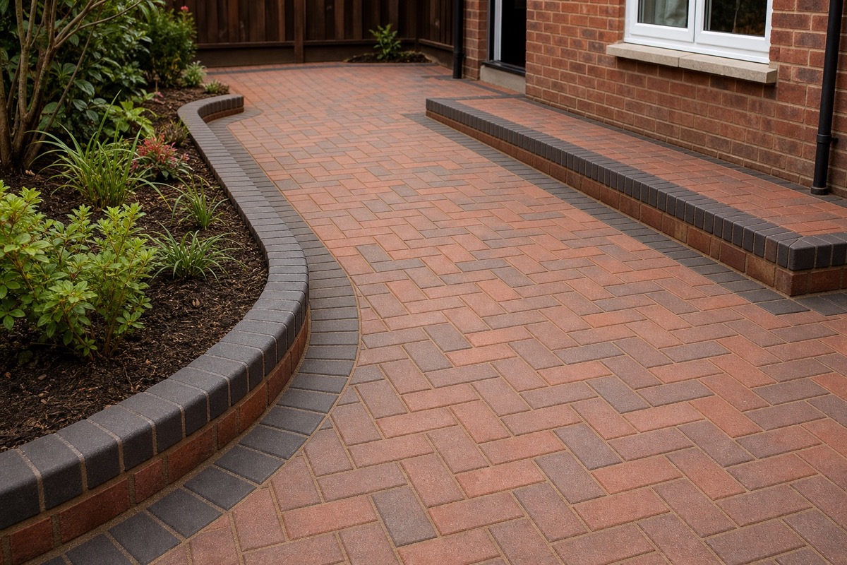 Brick paving and path edging laid near Lincoln
